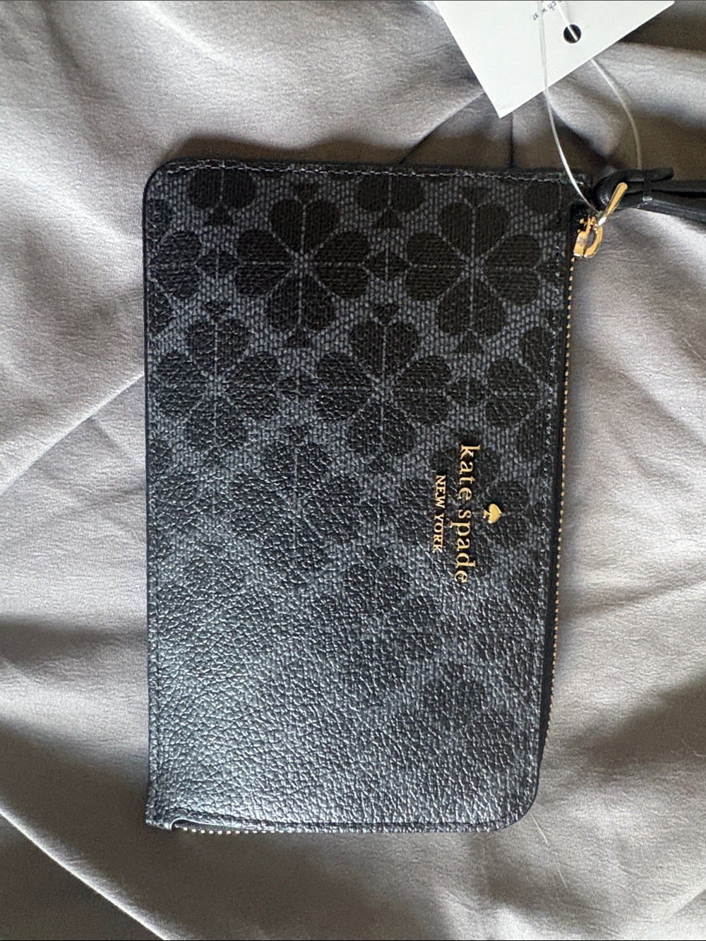 kate spade Black Floral Zip-Around Wristlet Wallet